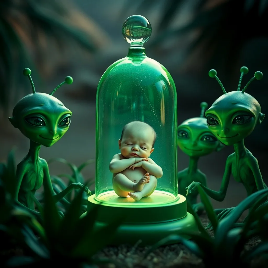 Bébé sous cloche, surveillé par des extraterrestres verts. Avec Demain l'Homme, ex SOS-planete, l'IA SPHERA lutte, avec éthique, contre la désinformation et les Fake News